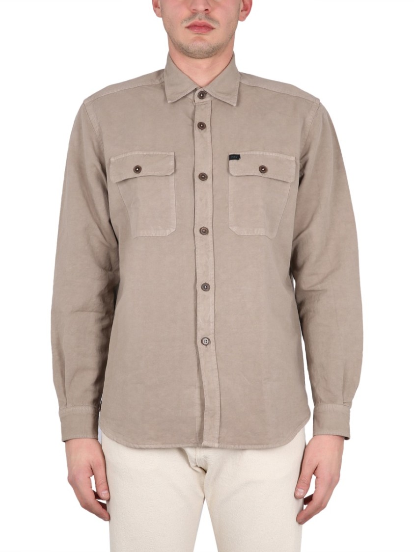Fay Shirt With Button-down Collar And Pockets