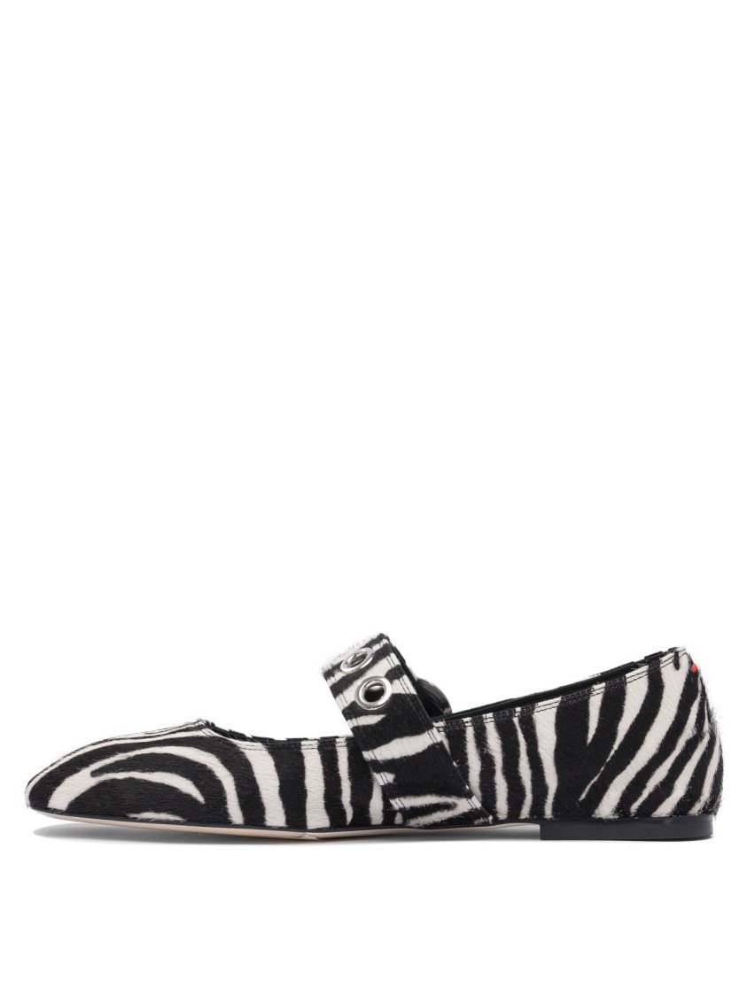 Aeyde Aeydē Zebra Print Ballerinas In Gray