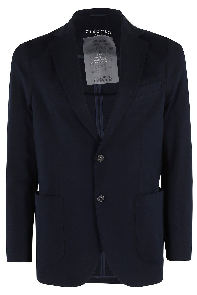 Circolo 1901 Super Light Piquet Jersey Jacket In Blue