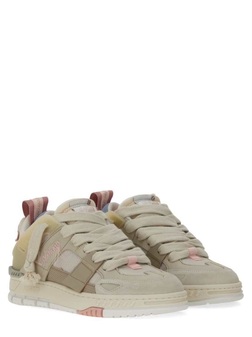 Axel Arigato Area Patchwork Sneakers In Beige Suede And Fabric In Neutrals