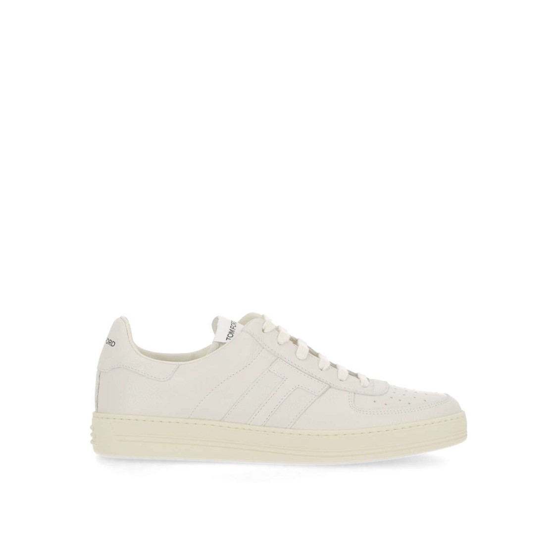 Tom Ford Round Head Lacing Low-cut Casual Sneakers In White