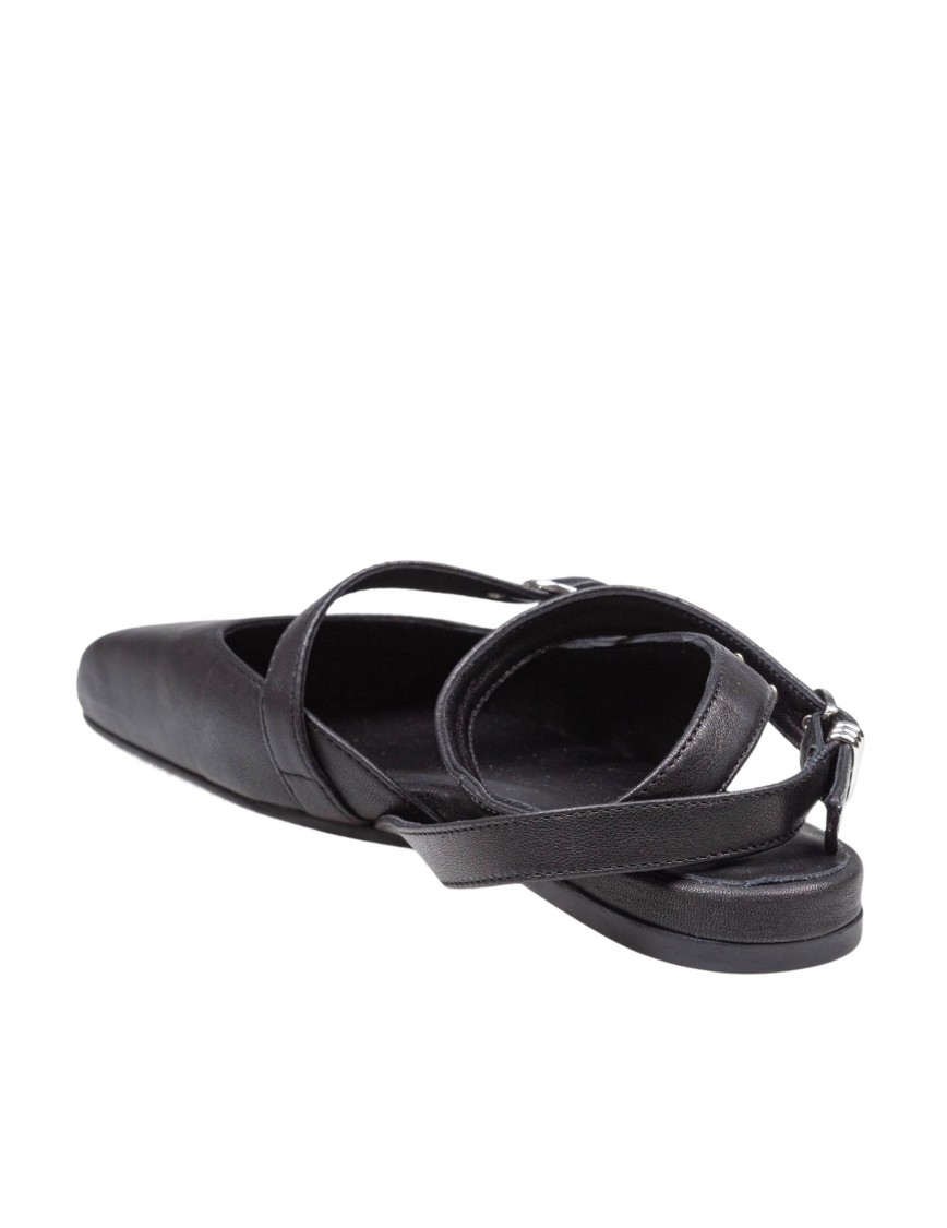 Vic Matie Square Closed Chanel Ballerina Shoe In Nappa Color Black In Grey