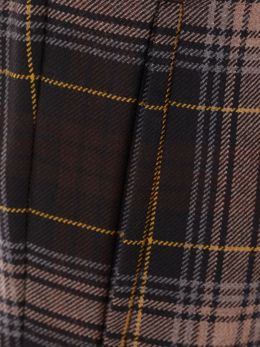 Fendi Plaid Wool Tailored Pants