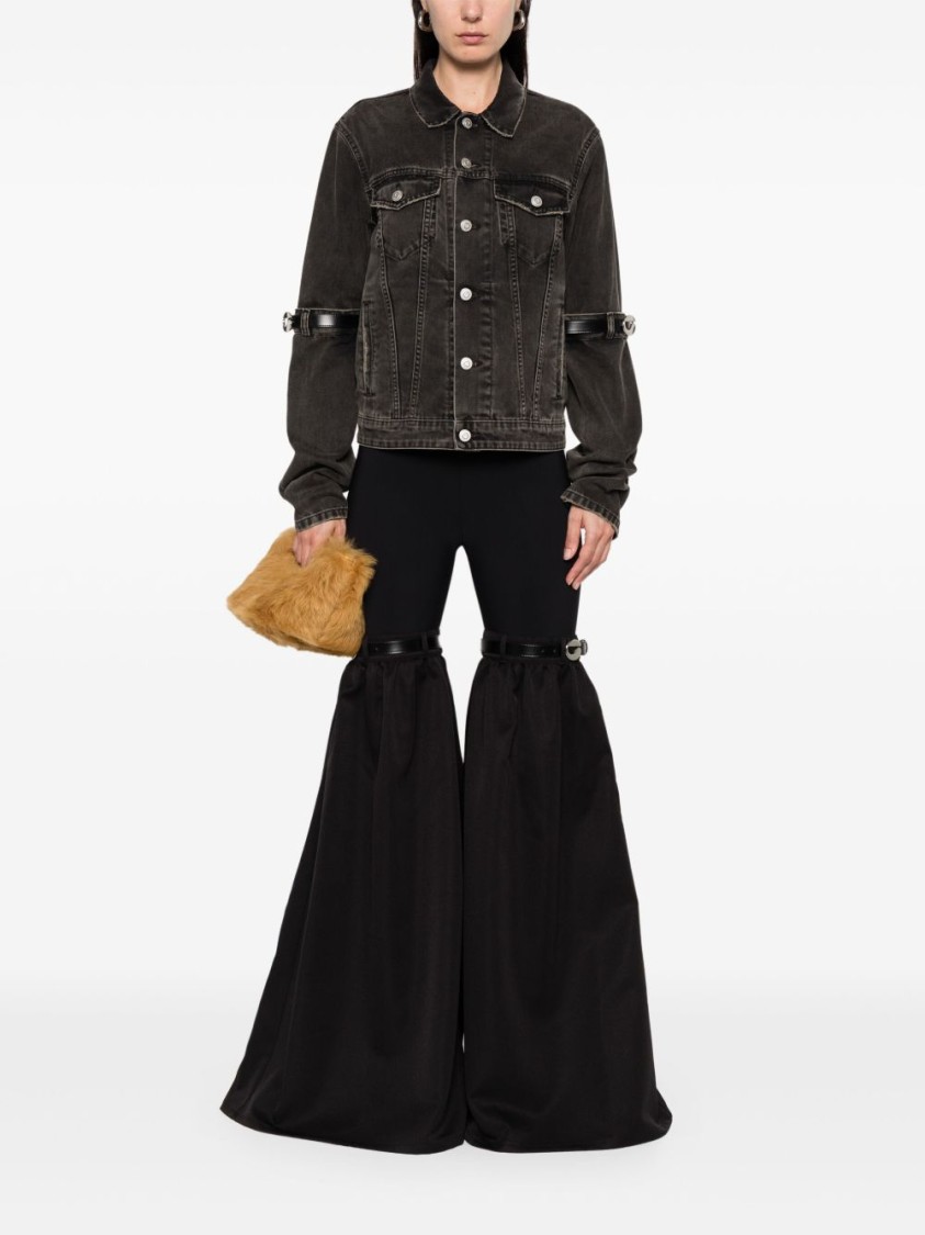 Coperni Oversized Black Denim Jacket With Unique Strap Details