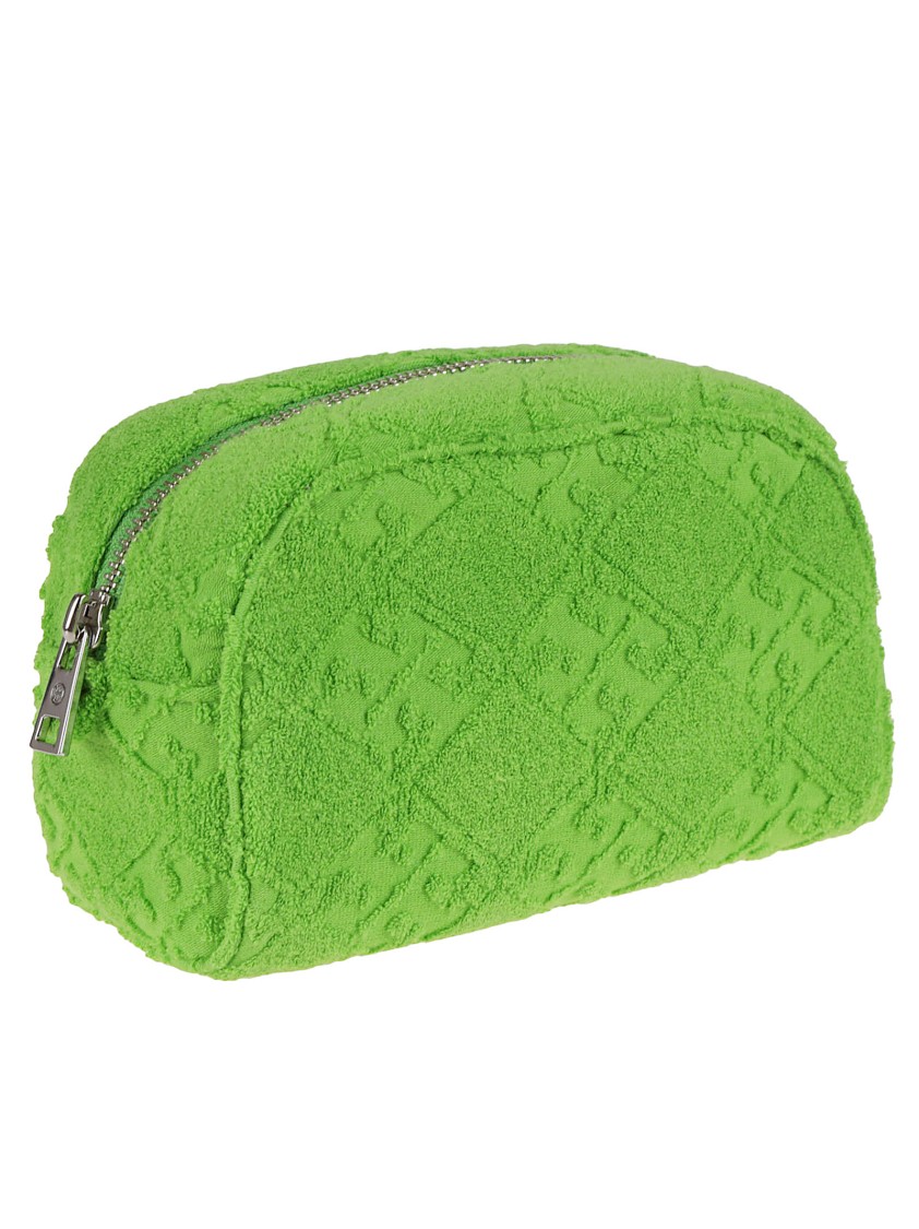 Tory Burch Textured Green Cotton Blend Clutch