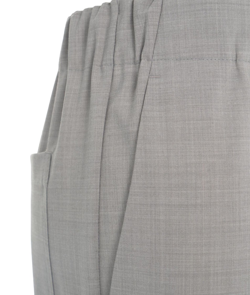 Semicouture Semi Couture Wide-leg Grey Pants In  Virgin Wool Blend In Grey