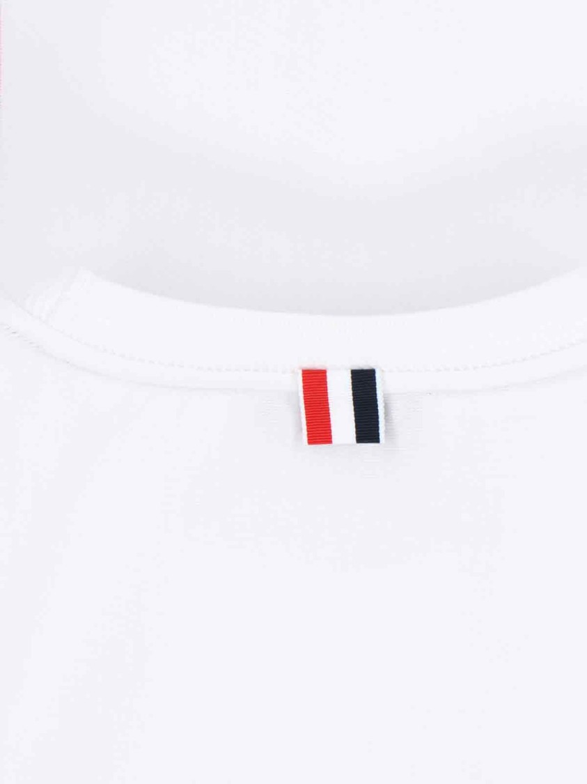 Thom Browne Tricolor Detail T-shirt In White | ModeSens