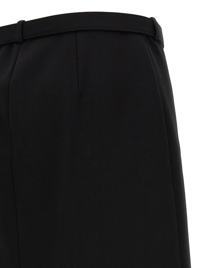 Gucci Wool Skirt With Removable Belt In Black