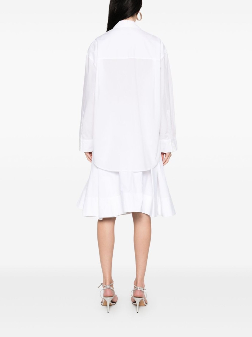 Pinko Button-up White Shirt With Intricate Embellishments In White