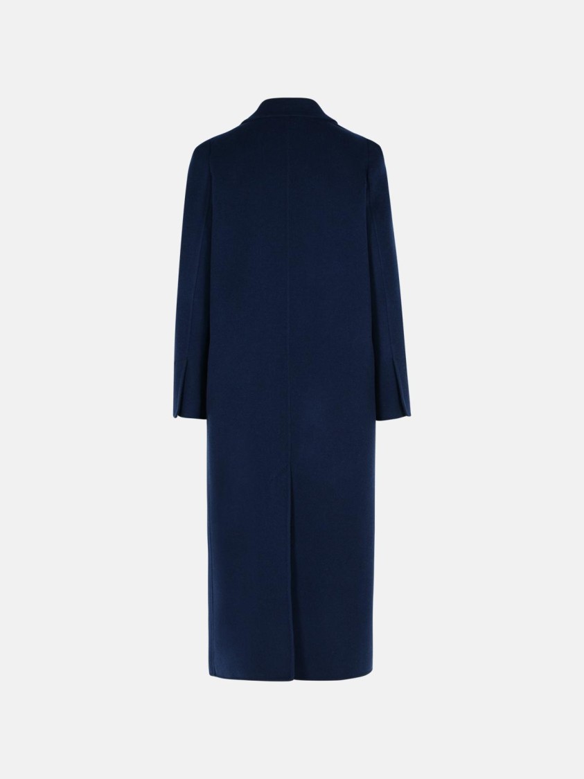 Max Mara 'albania' Virgin Wool Blend Coat In Blue