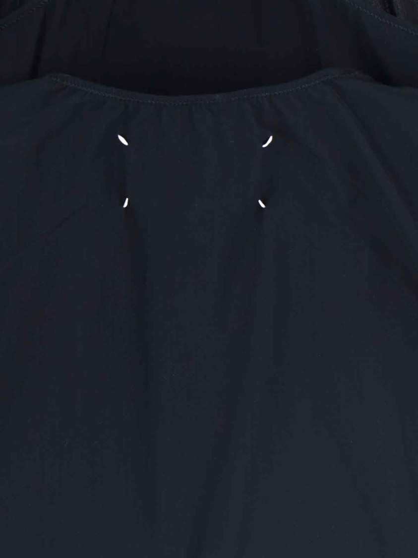 Maison Margiela High Neck Bodysuit With Minimalist Design And Unique Back Detail In Black