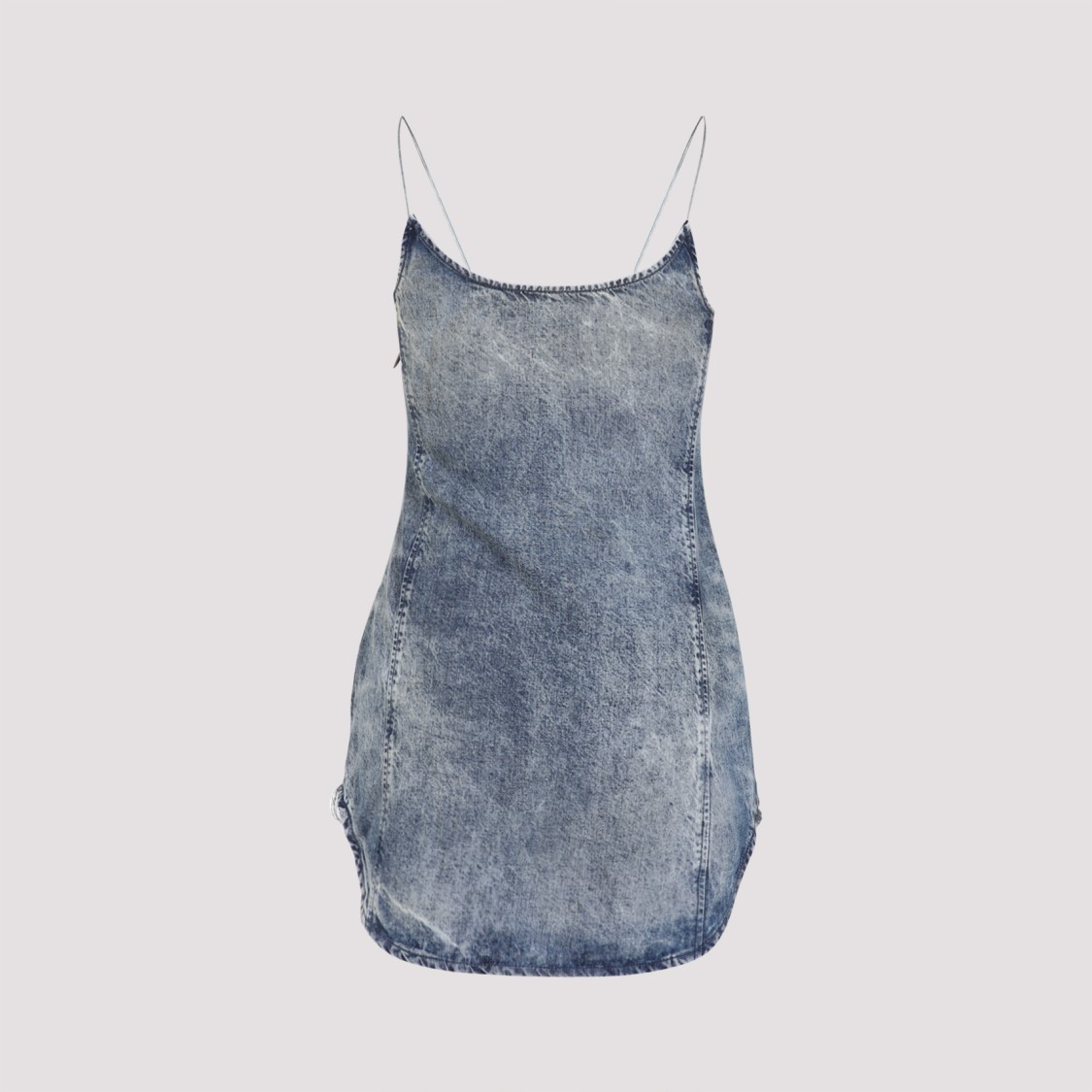 Shop Diesel De-dra-short-fsg Blue Lyocell Mini Dress