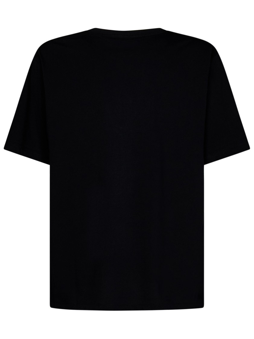 Balmain Black Crewneck T-shirt With Logo Lettering On The Front In Cotton Man