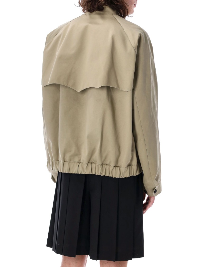 Sacai Chino Jacket With Band Collar And Functional Pockets In Black