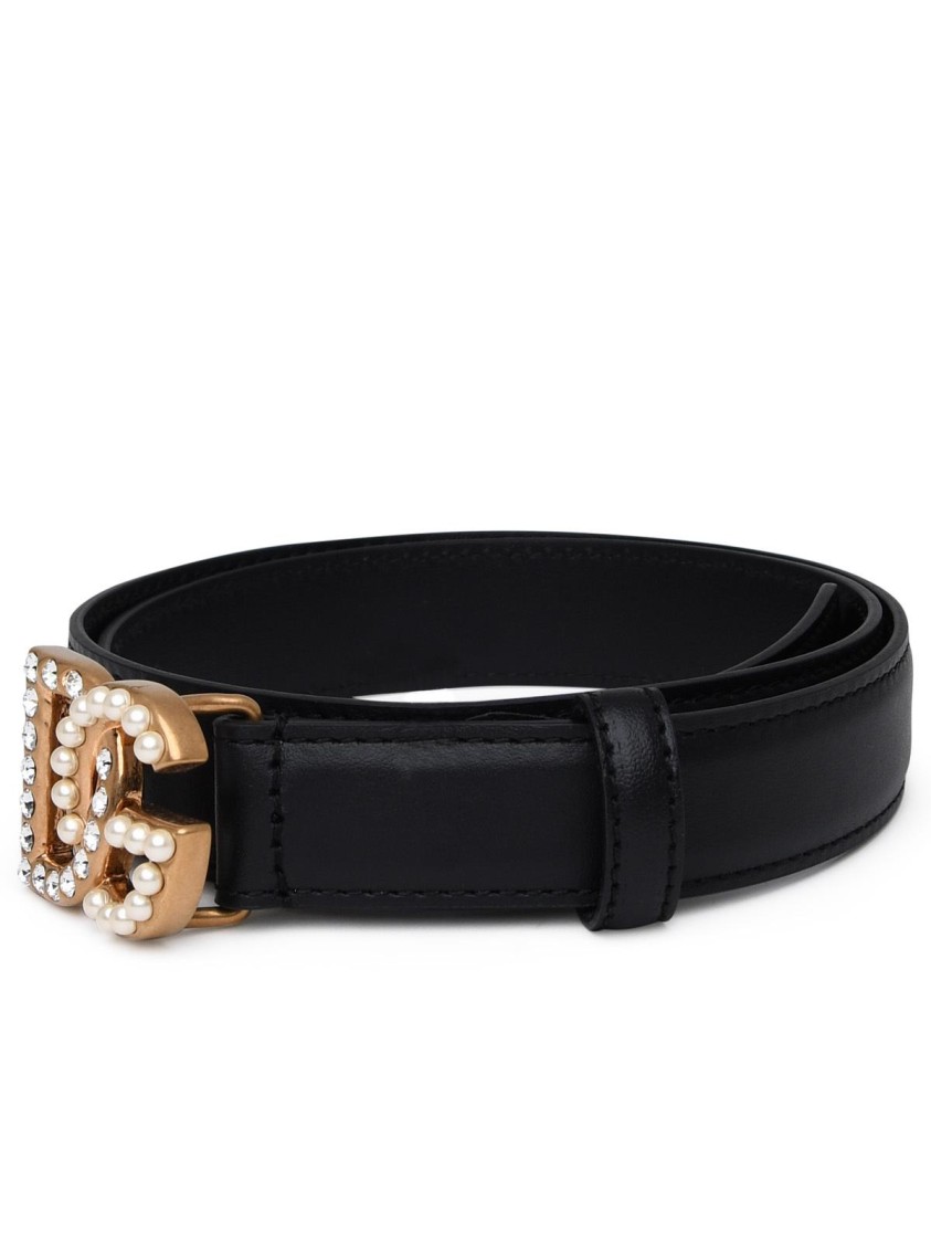 Dolce & Gabbana Black Leather Belt Women In Black