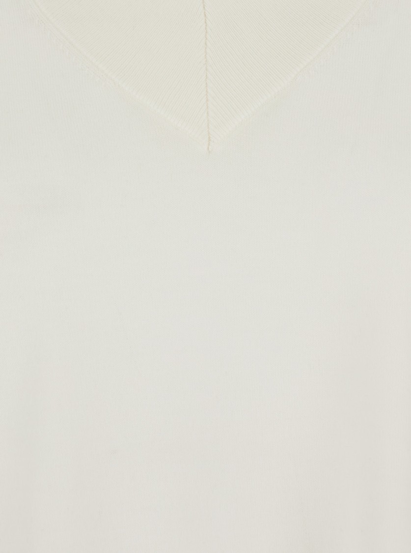Shop Allude Relaxed Fit Wool Sweater With V-neck In White