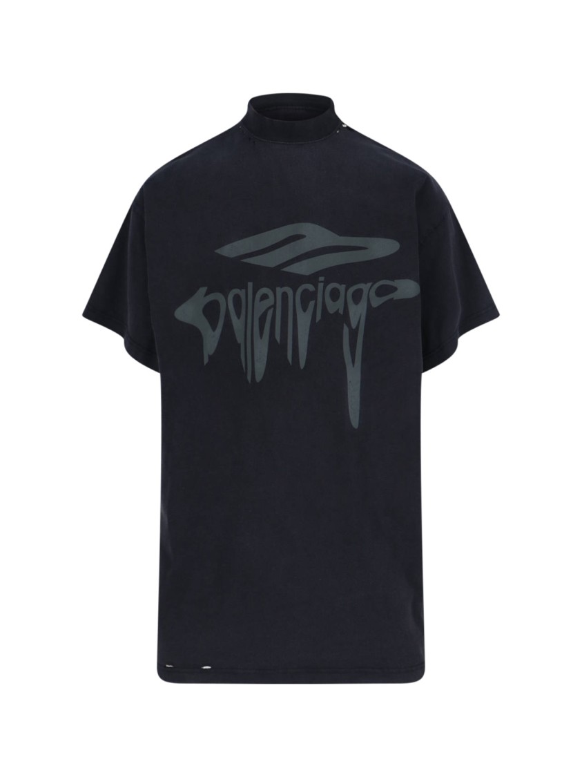 Balenciaga 3d Liquified Effect Cotton T-shirt