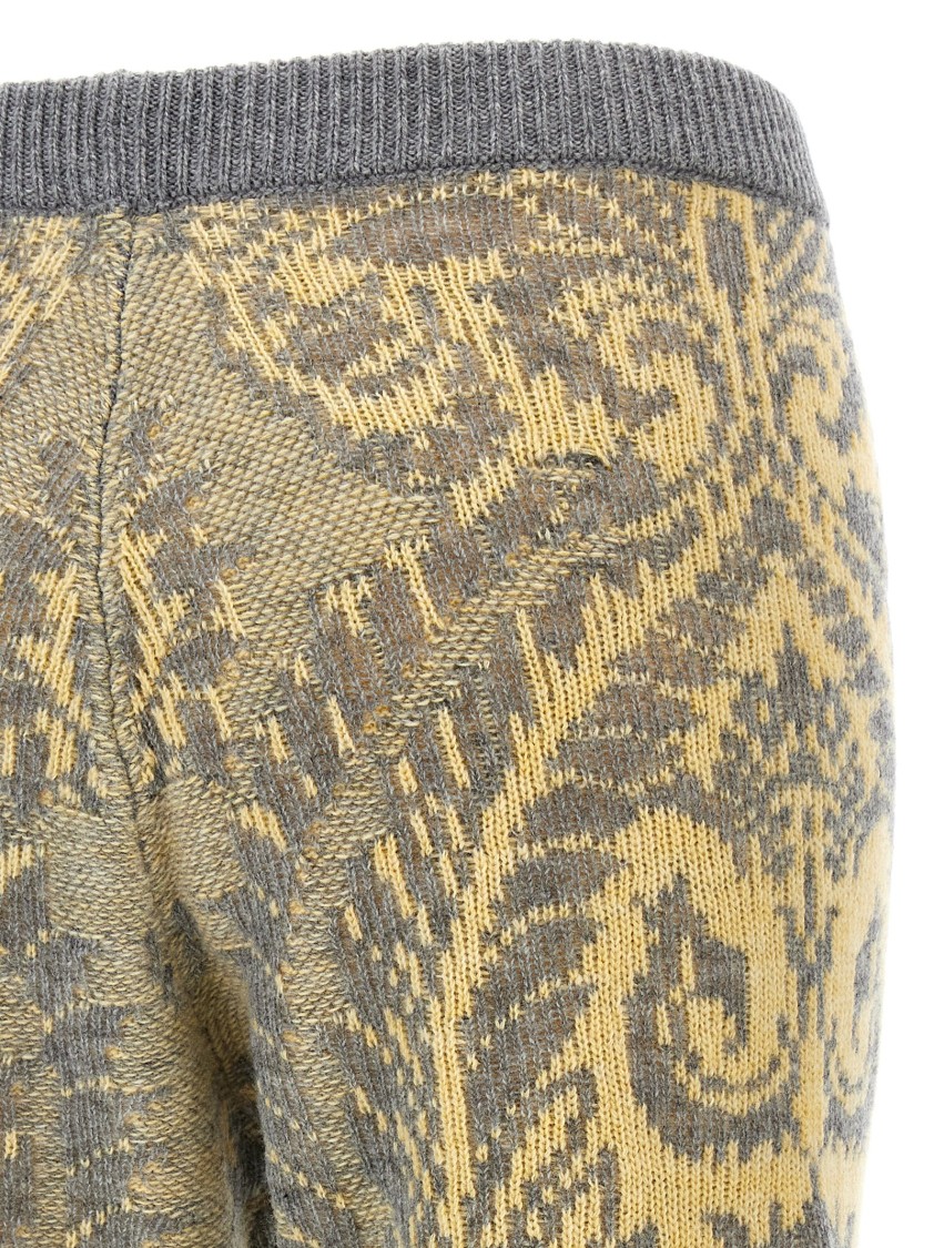 Etro Paisley Intarsia Flared Trousers In Green
