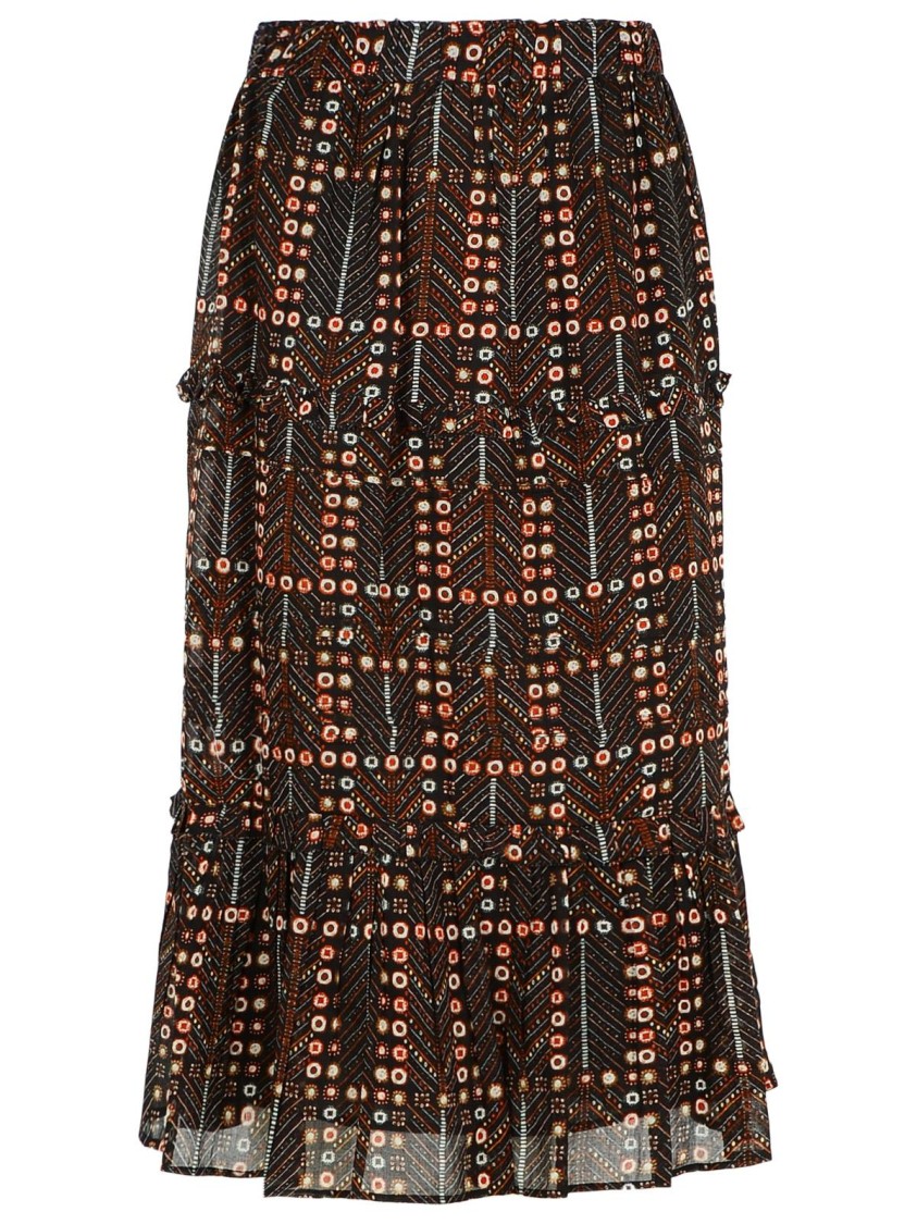 Isabel Marant Étoile Marant Etoile Women Diya Biologic Cotton Skirt With All-over Print In Black