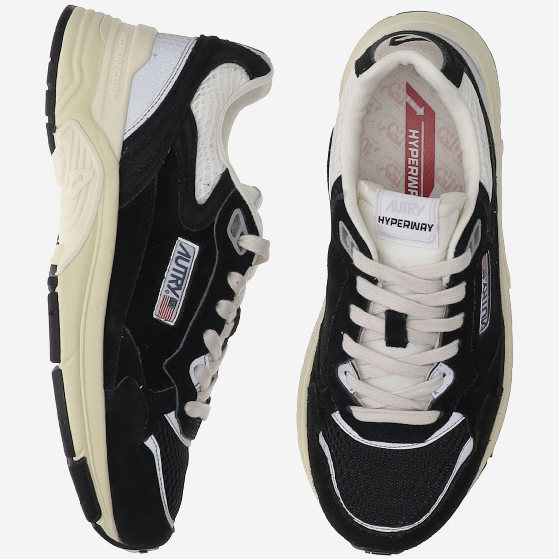 Autry Hyperway Sneakers With Front Lacing And Logo Details In Black