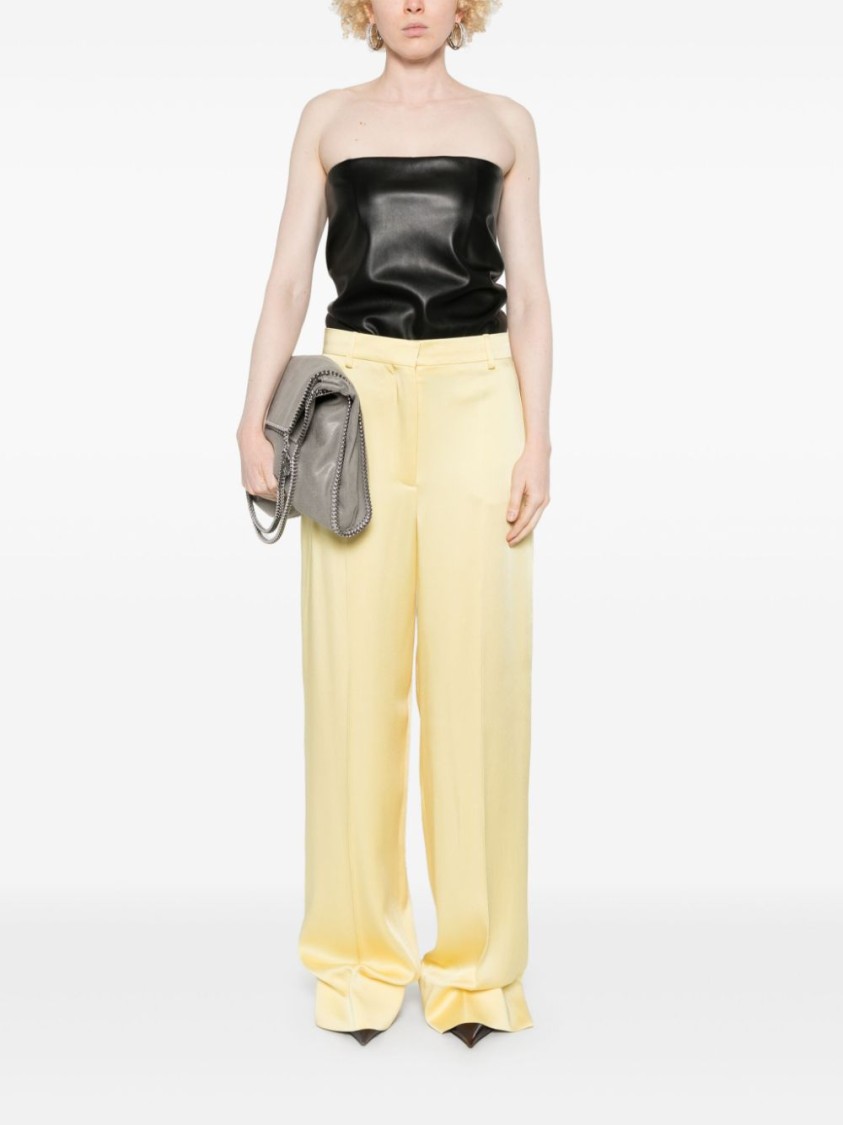 Shop Stella Mccartney Beige Wide-leg Trousers In Neutrals