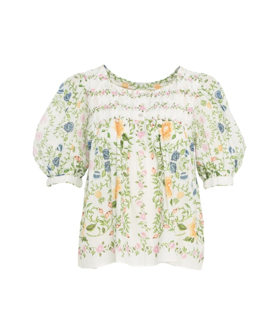 Farm Rio Flared Floral Print Blouse