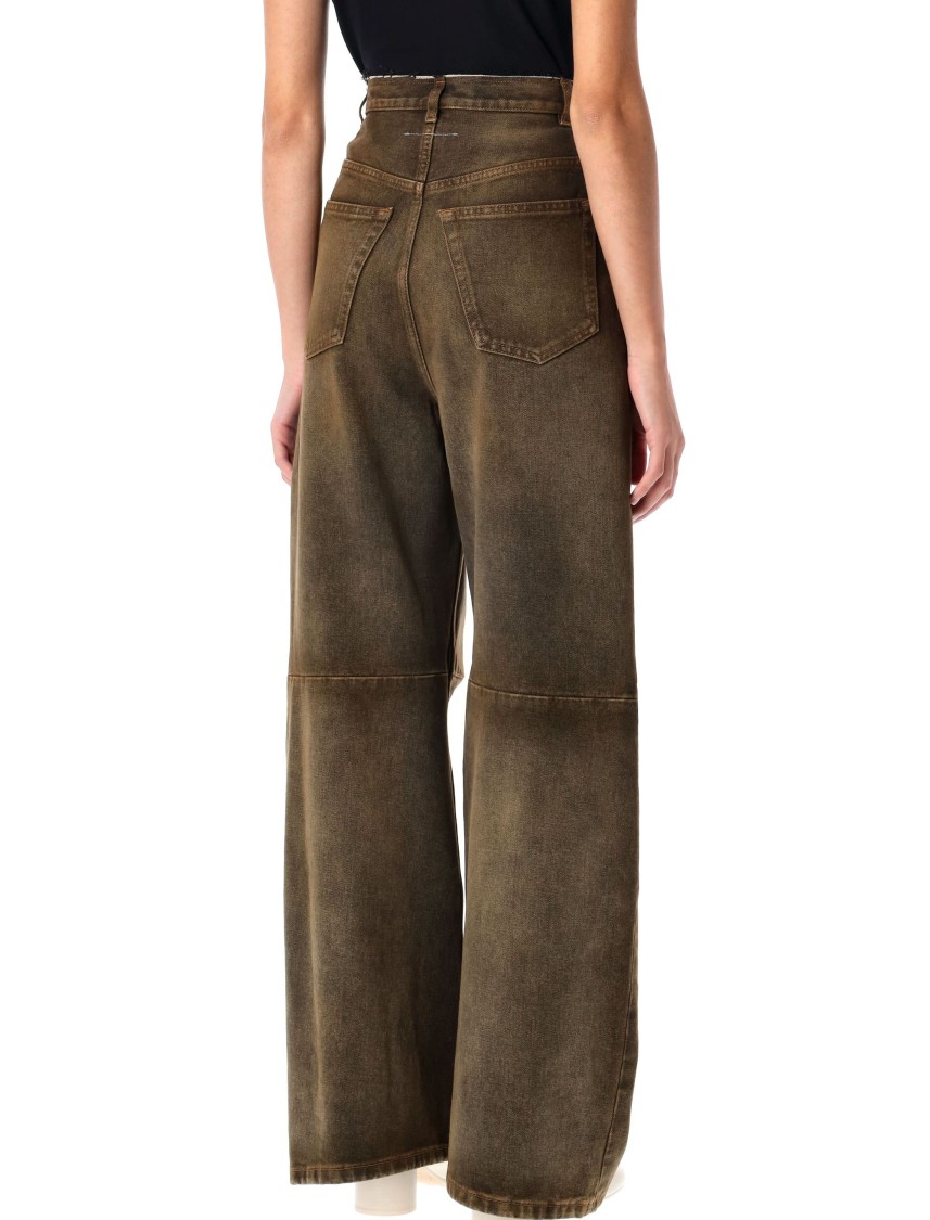 Shop Mm6 Maison Margiela Mm6 By Maison Margiela 5-pocket Denim Trousers In Green