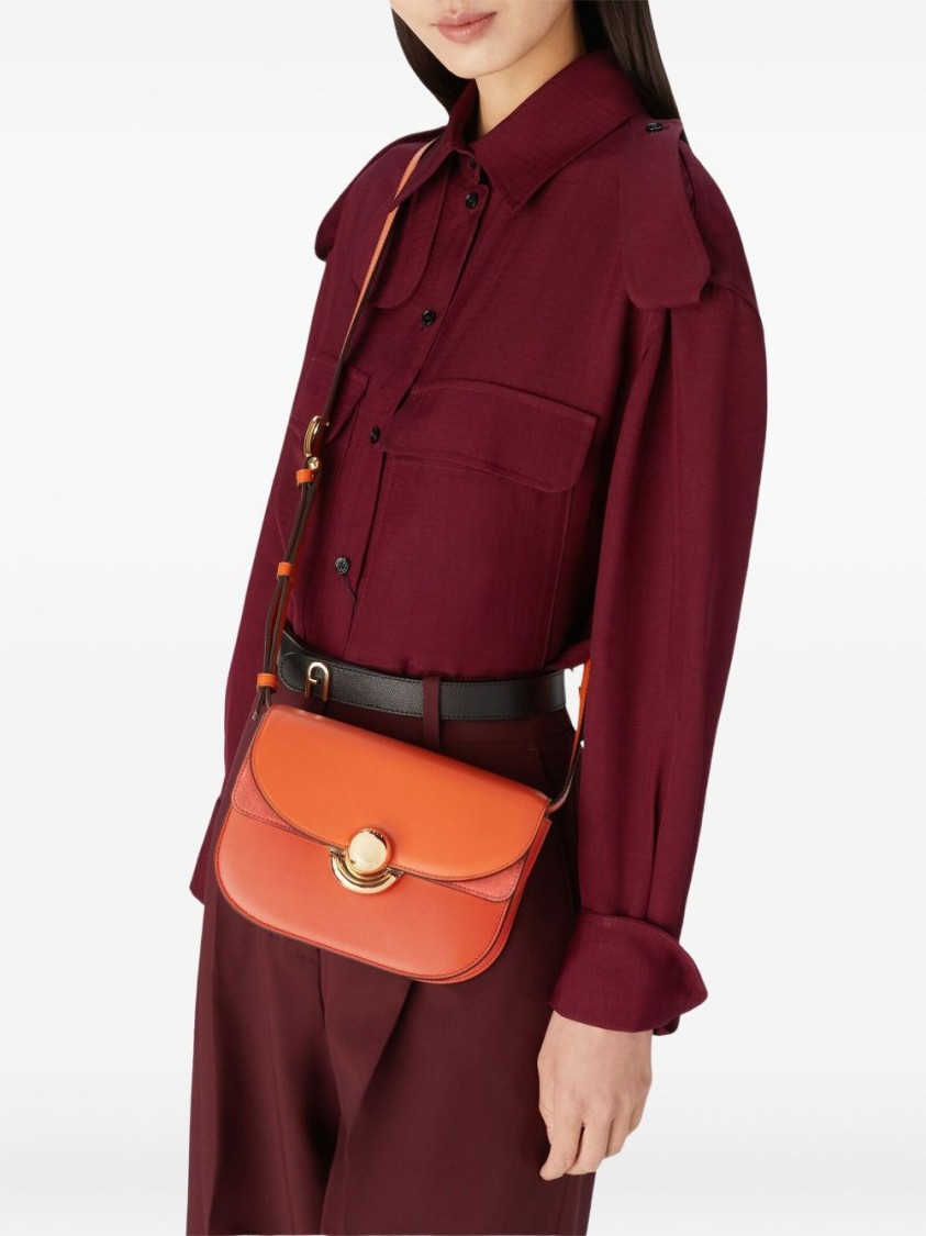 Furla Structured Carrot Orange Shoulder Bag In Orange