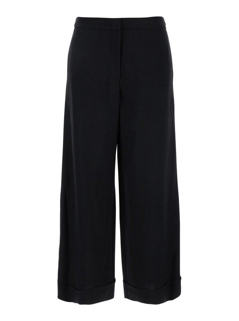 Merci Black Pants With Hidden Front Closure