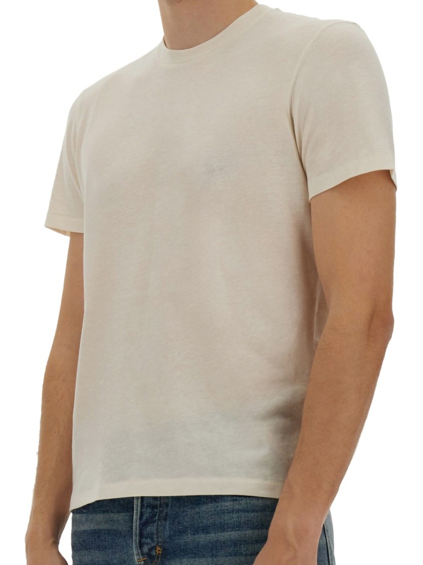 Tom Ford Crew Neck T-shirt In Lightweight Fabric In Gray