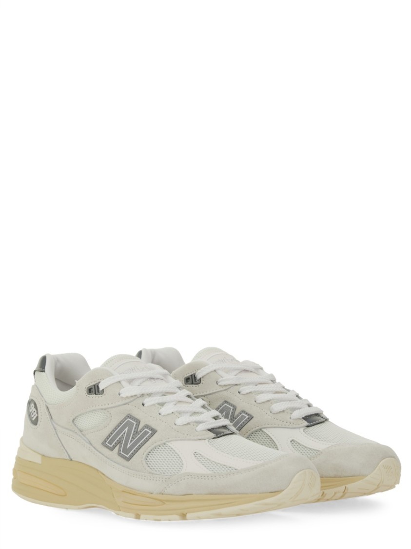 New Balance Sporty Pigskin And Mesh Sneakers With Cushioned Sole In Neutrals