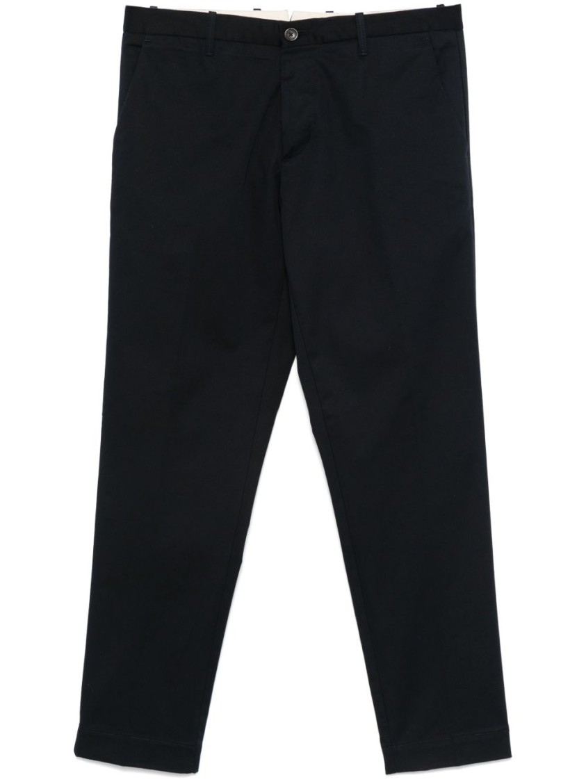 Nine In The Morning Refined Blue Trousers With Button Closure In Black