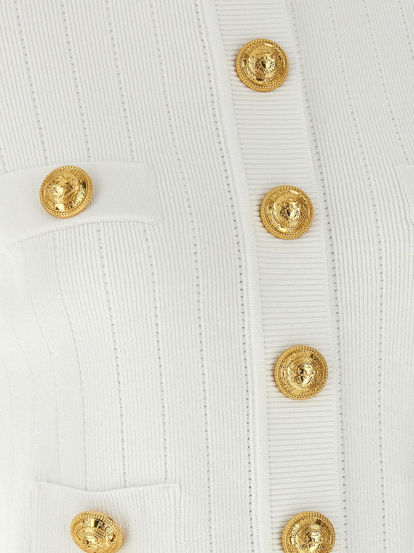 Balmain 'chiocciola' Cardigan In White