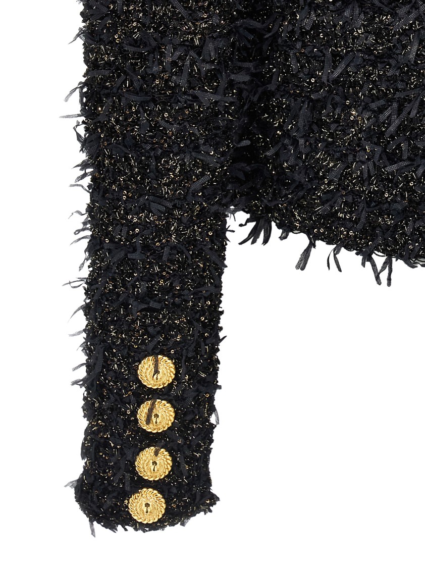 Balmain Black Lurex Tweed Blazer