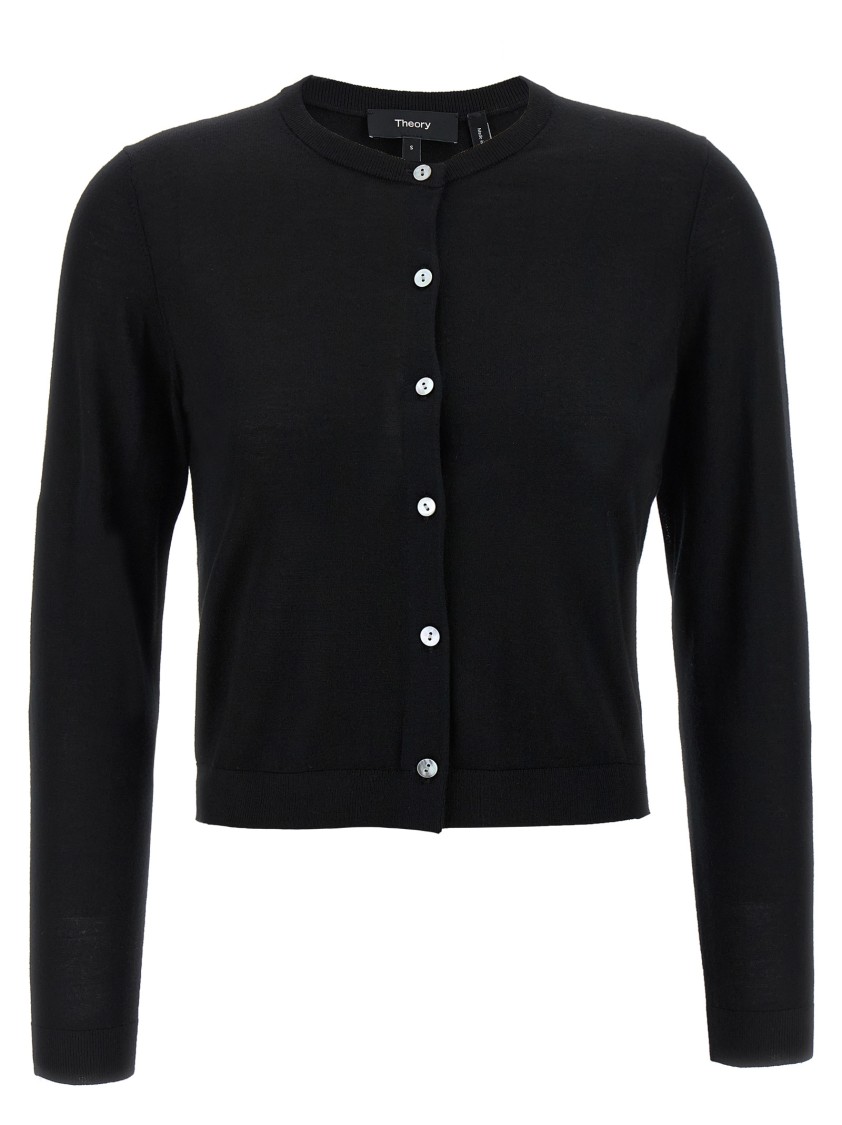 Theory Wool Cropped Cardigan
