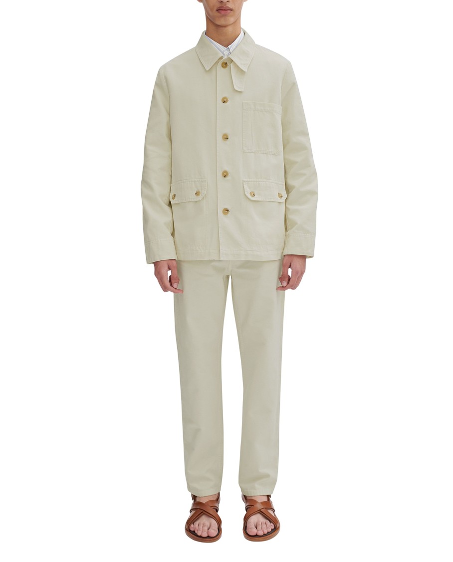 Apc A.p.c. Long-sleeved Button-up Jacket In White