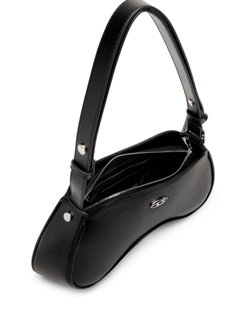 DIESEL DIESEL CURVY BLACK HANDBAG WITH SMOOTH FINISH AND SLEEK STRAP