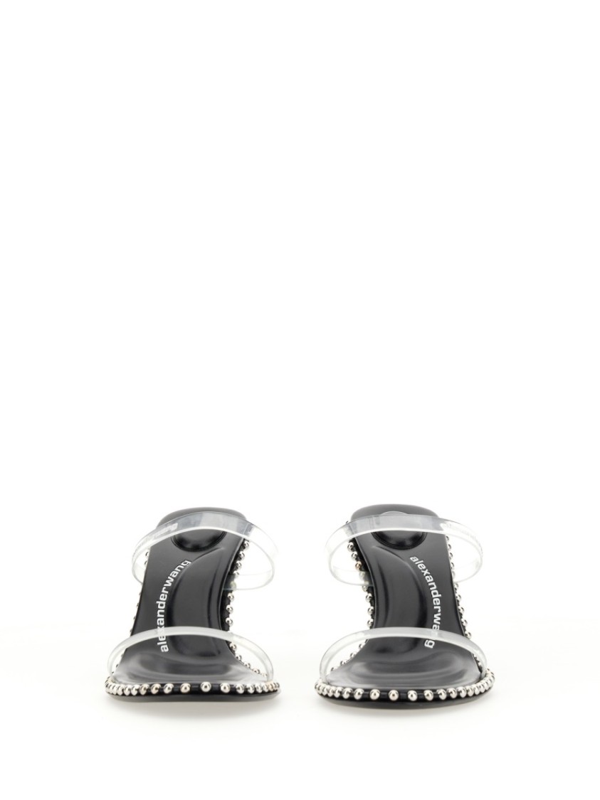 Alexander Wang Black Nova 85 Strappy Pvc Heeled Sandals