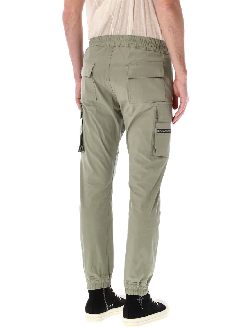 Rick Owens Celadon Slim-fit Cargo Pants With Versatile Pockets In Green