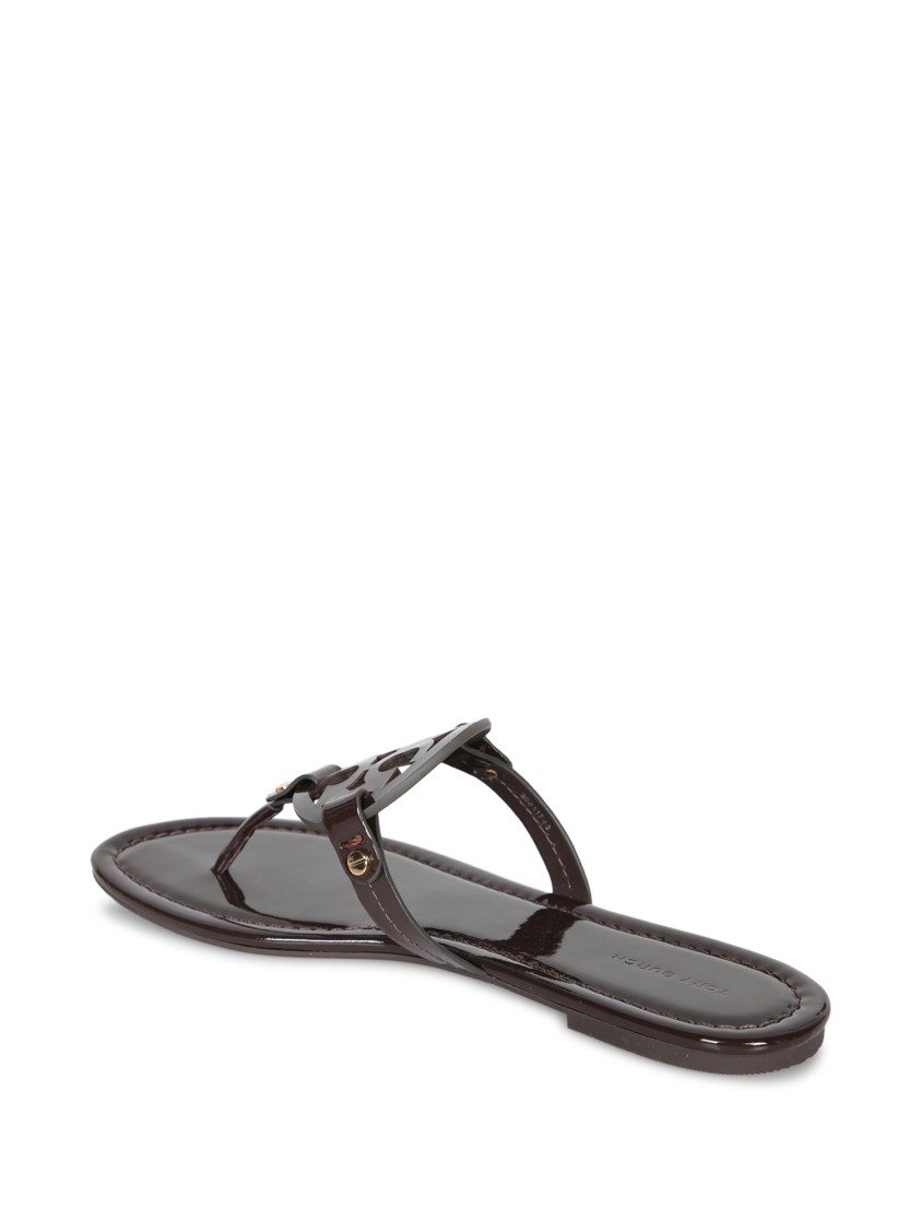 Tory Burch Glossy Patent T-strap Sandals In Neutral