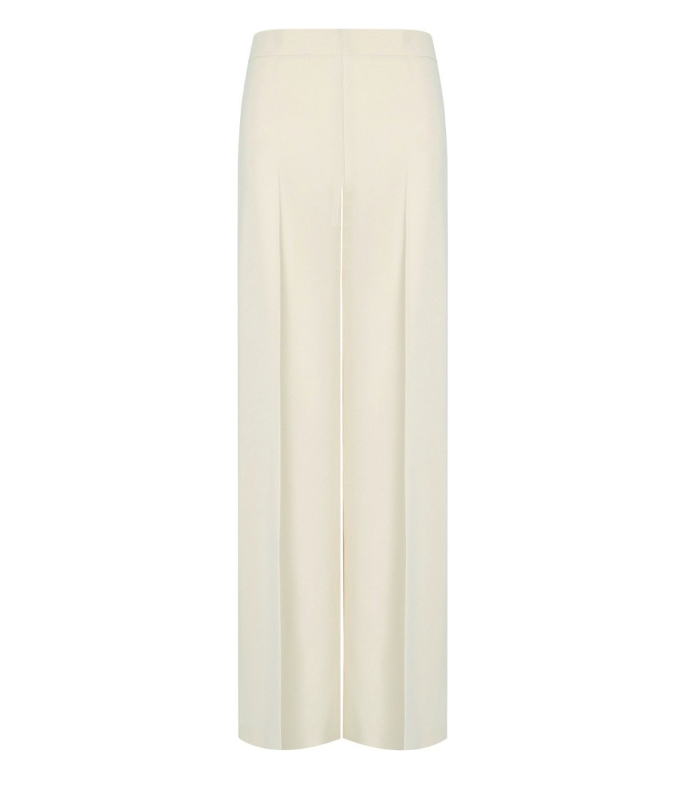 Shop Twinset Twin-set Madreperla Wide Leg Trousers In White