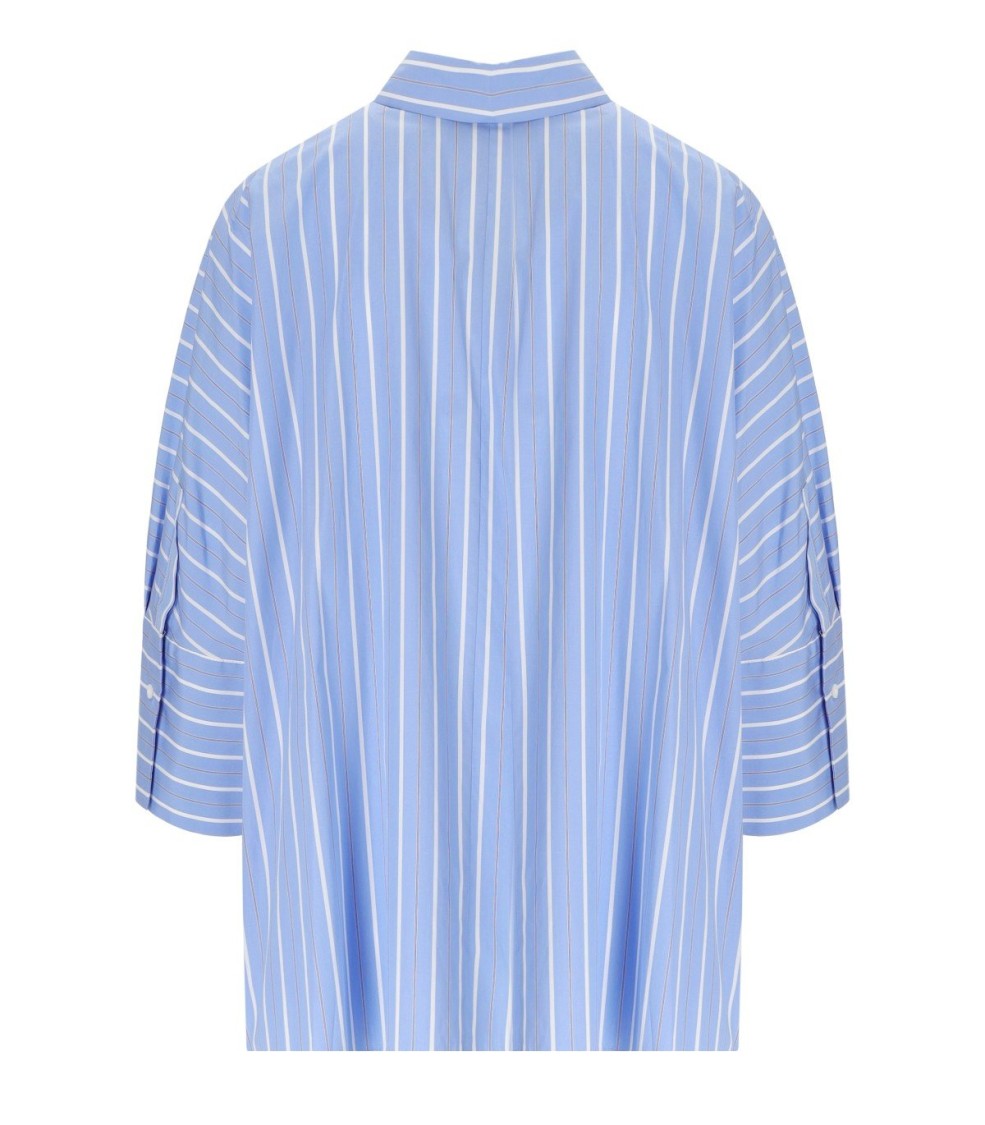 Max Mara Hudson Light Blue Striped Shirt In Blue
