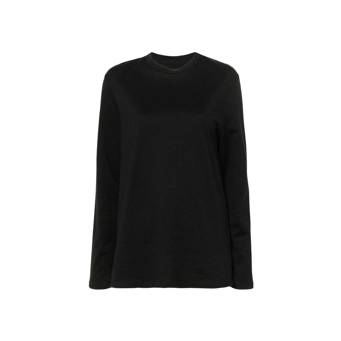 Jil Sander Black Long-sleeved T-shirt With Chic Logo Detail In Black