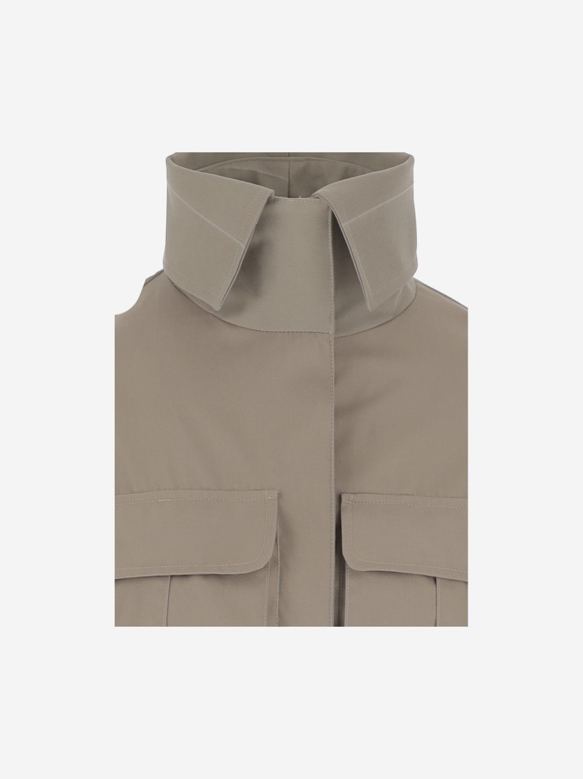 Hodakova Upside Down Cotton Jacket With High Collar In Gray