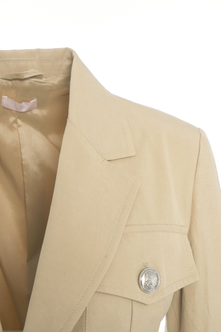 LIU •JO LIU JO TAILORED SAFARI BLAZER WITH NOTCHED LAPELS