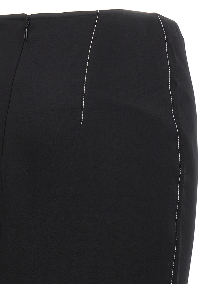 Marni Flounce Hem Midi Skirt With High Waist In Black