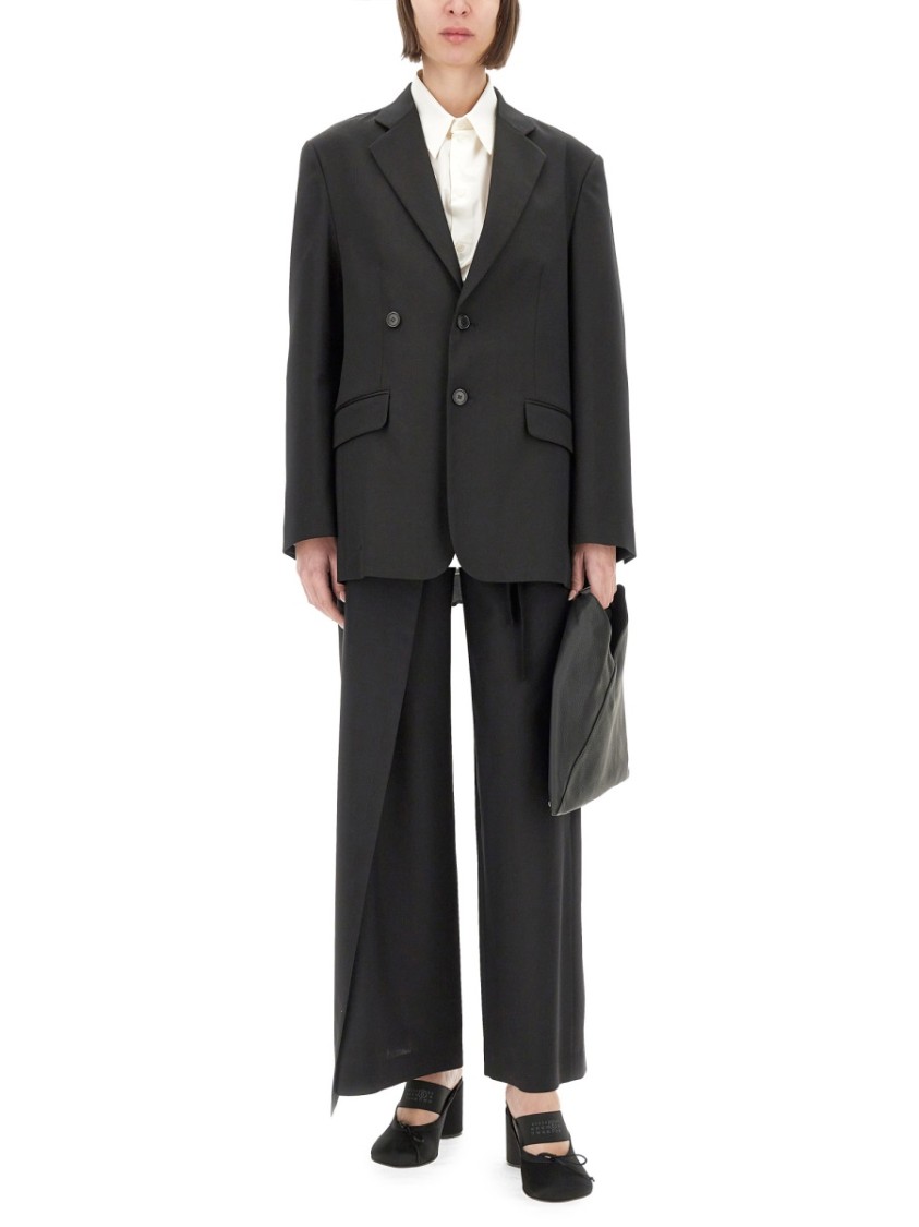 Mm6 Maison Margiela Mm6 By Maison Margiela Wool Tailored Jacket In Black