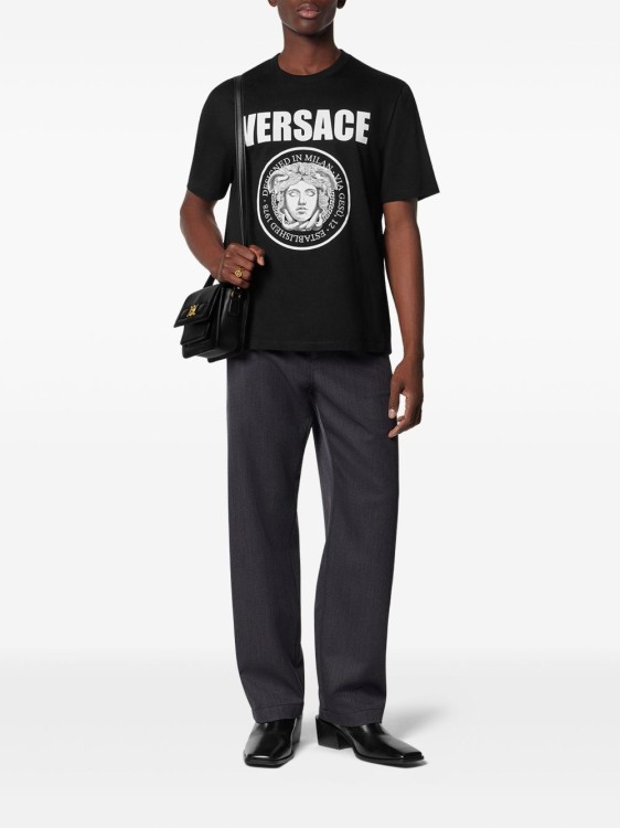 Versace Black T-Shirt With Bold Logo Print | THE LIST