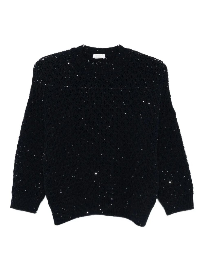Peserico Textured Knit Black Sweater