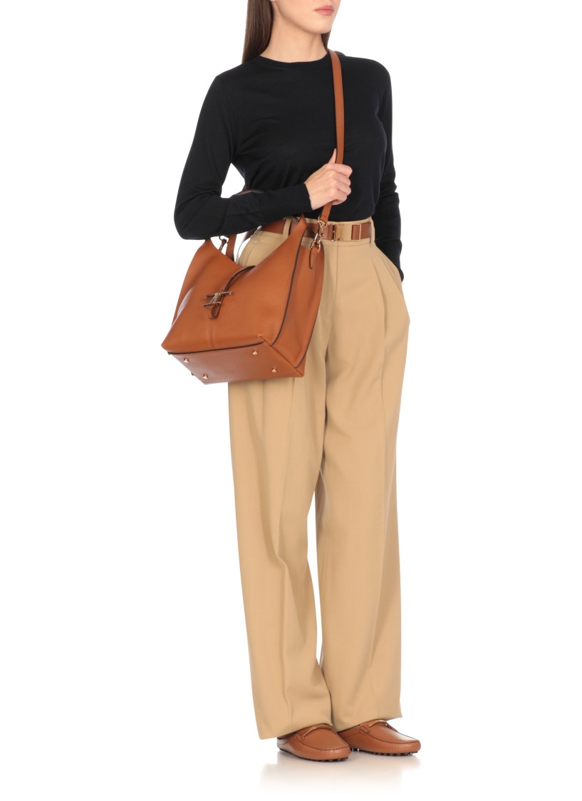 Tod's Brown Leather Shoulder Bag In Brown